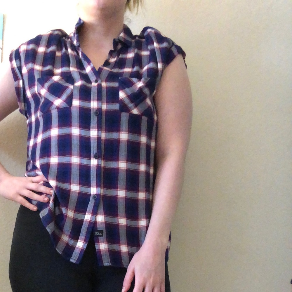 Rails soft plaid short sleeve top